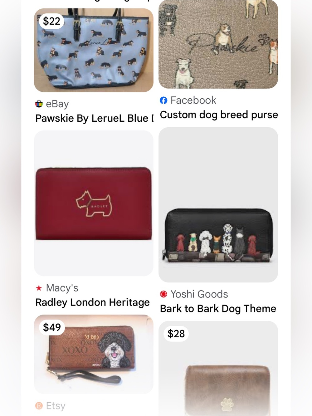 #2282Pawskiie Gray Dog Print Zip Wallet - Picture 7 of 15